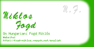 miklos fogd business card